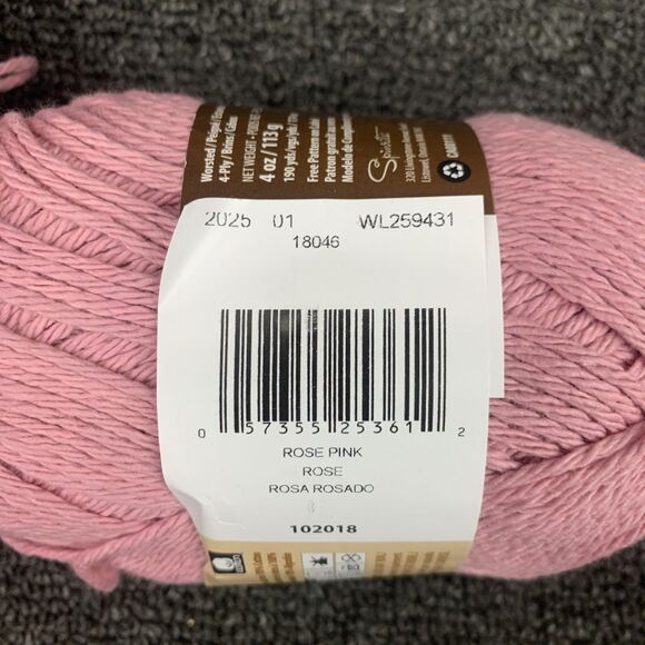 Lot Of 2 Lily Sugar'n Cream Yarn Rose Pink Worsted 100% Cotton 4oz Each - Picture 5 of 6